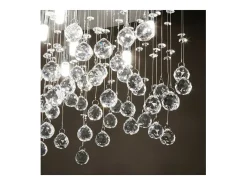 Ideal Lux Moonlight - Lámpara colgante de techo mediana de 8 luces, cromada, G9 Gris
