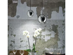 Ideal Lux Iluminación Exterior-Mr Jack - Lámpara colgante de techo tipo domo grande con 1 luz, cromada, GU10 Gris