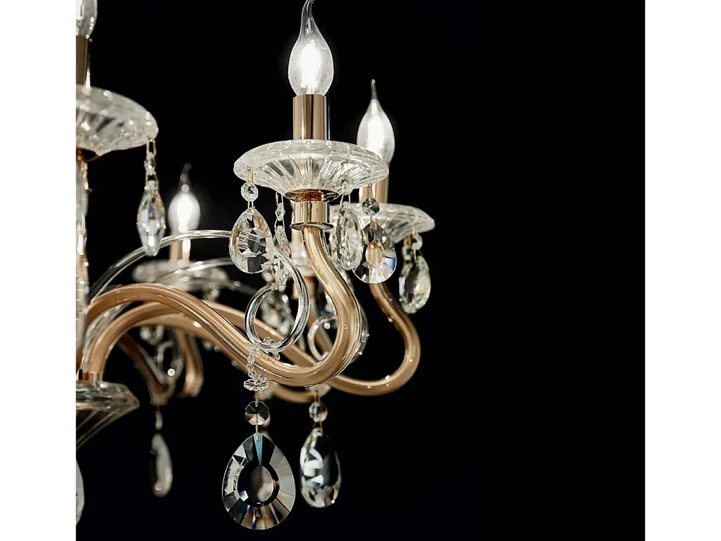 Ideal Lux Lámpara Suspendida-Negresco - Lámpara de araña de 10 luces, acabado , E14 Dorado