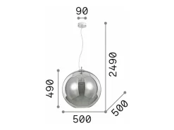Ideal Lux Iluminación Exterior-Nemo Clear - Lámpara colgante de techo de globo grande con 1 luz , E27 Transparente