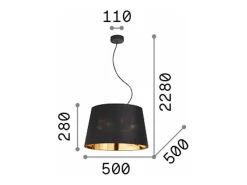 Ideal Lux Nordik - Lámpara colgante de techo tipo domo de 4 luces Negro Best