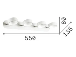 Ideal Lux Oby - Lámpara de techo LED 4 luces Blanca Blanco Clearance
