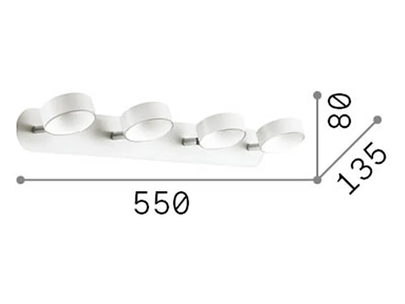 Ideal Lux Oby - Lámpara de techo LED 4 luces Blanca Blanco Clearance
