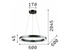 Ideal Lux Oracle - Colgante de techo mediano LED integrado 3000K Negro