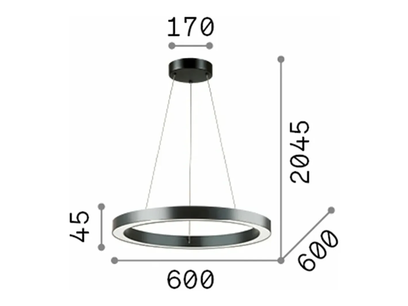 Ideal Lux Oracle - Colgante de techo mediano LED integrado 3000K Negro
