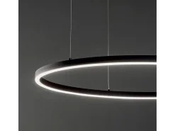 Ideal Lux ORACLE - Lámpara colgante de techo circular LED integrada 1 luz negra 3000K Negro Outlet