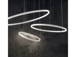 Ideal Lux Lámpara Suspendida-ORACLE - Lámpara colgante de techo circular LED integrada 1 luz blanca 3000K Blanco