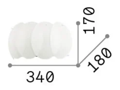 Hot Ideal Lux Ovalino - Aplique de pared interior 2 luces , E27 Blanco