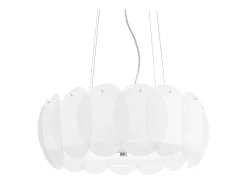Ideal Lux Lámpara Suspendida-Ovalino - Lámpara colgante de techo grande con 8 luces, blanca, E27 Blanco