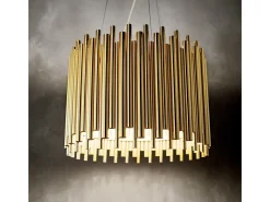 Ideal Lux Lámpara Suspendida-Pan - Colgante de techo de 5 luces Dorado