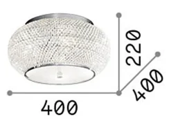 Ideal Lux Pasha' - 6 luces de techo a ras de suelo con cristales, E14 Dorado Online