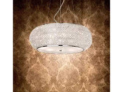 Ideal Lux Lámpara Suspendida-Pasha' - Lámpara colgante de techo de 14 luces cromada Gris