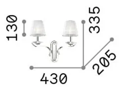 New Ideal Lux Pegaso - Lámpara de pared con 2 velas de latón satinado Camel
