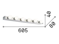 Ideal Lux Aplique Para Pared-Prive' - Aplique de pared con espejo mediano para interiores, 6 luces, cromo, E14 Gris