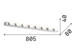 Ideal Lux Aplique Para Pared-Prive - Aplique de pared 8 luces Blanco