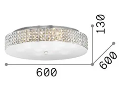 Ideal Lux Roma - Lámpara de techo empotrada grande de 12 luces, cromo, G9 Gris Outlet