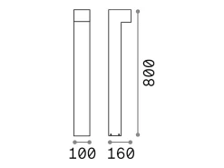 Ideal Lux Lámpara De Pie-Sirio - Bolardo alto de 2 luces para exterior IP44, G9 Negro
