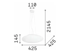 Best Ideal Lux Smarties Bianco - Lámpara colgante de techo pequeña con 3 luces blanca, E27 Blanco