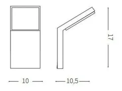 Hot Ideal Lux STYLE - Aplique de exterior LED integrado 1 luz Antracita 3000K IP54 Negro