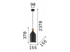 Best Ideal Lux Triade - 1 luz colgante de techo tipo domo Negro