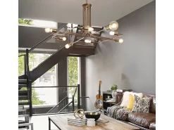 Ideal Lux Triumph - Lámpara colgante de techo con múltiples brazos de 8 luces, latón antiguo Camel Outlet