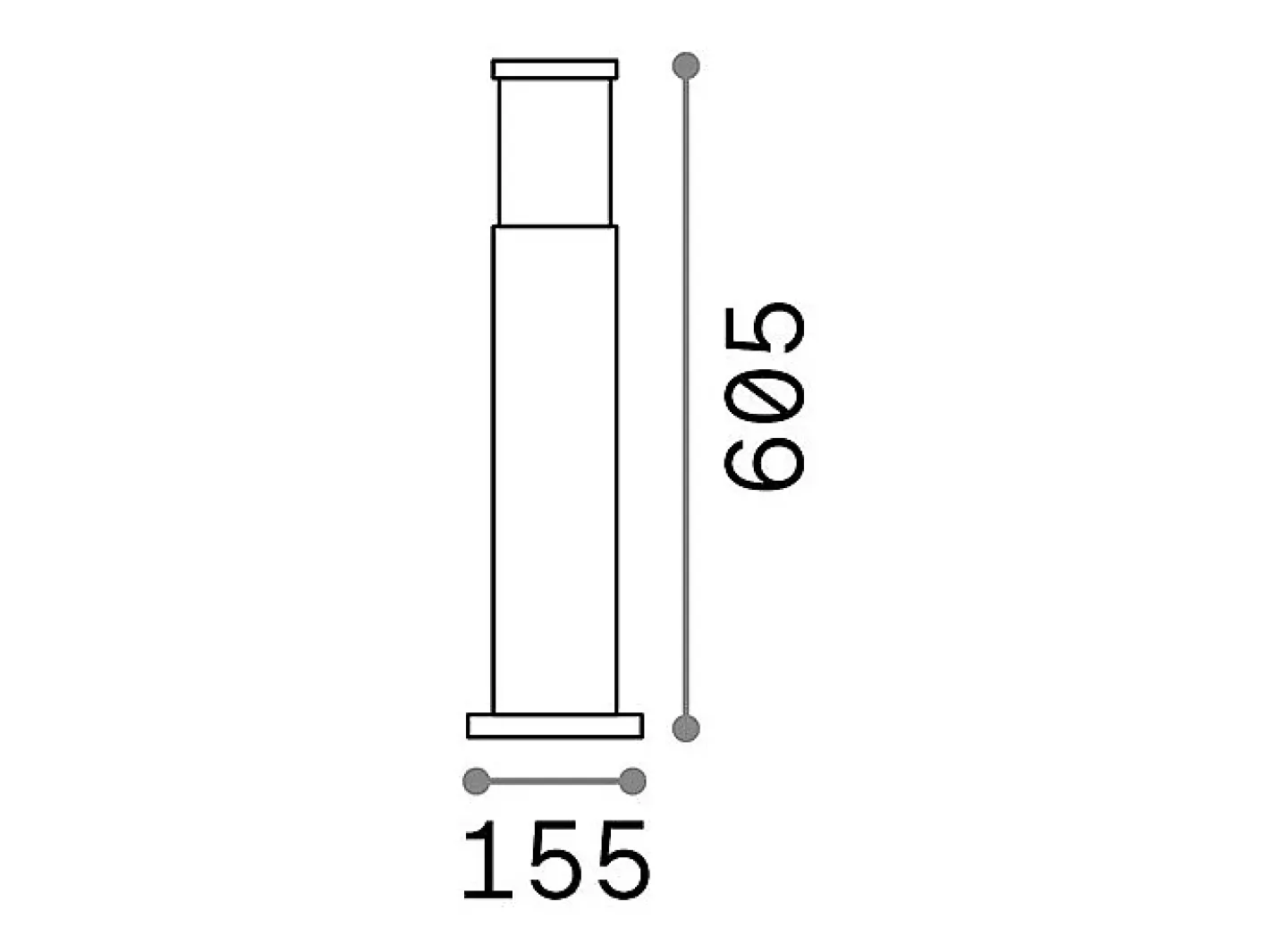 Ideal Lux Tronco - 1 Bolardo ligero de exterior corto Antracita IP44, E27 Gris antracita New