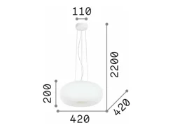 Sale Ideal Lux Ulisse - Lámpara colgante de techo con 3 luces, pequeña esfera blanca, E27 Blanco