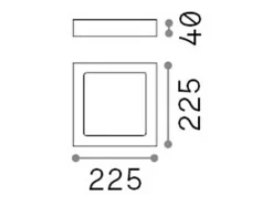 Ideal Lux Aplique Para Pared-Universal - Foco empotrado mediano cuadrado interior 1 luz LED Blanco