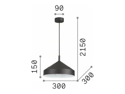 Ideal Lux YURTA Plafón Colgante Dome 30cm Blanco