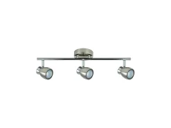 AKUNADECOR Plafón-Iluminacion Para Baño Chacho 3 Focos Niquel-cromo Plateado