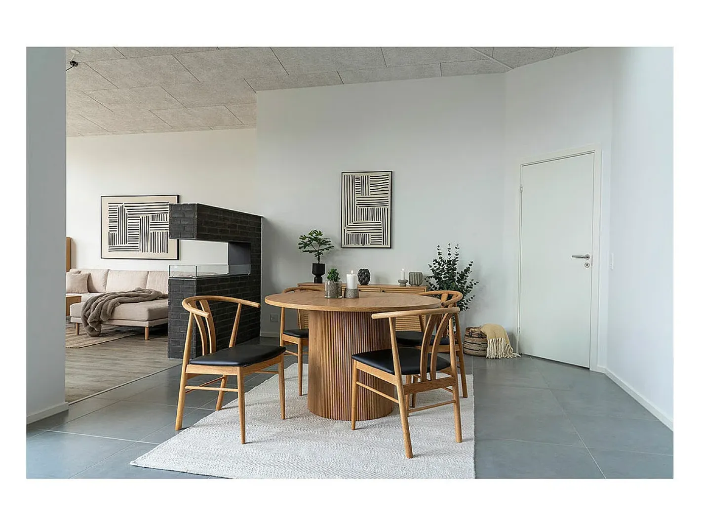 House Nordic Cuadro-Impresión sobre lienzo Lipari nº1 60x90 cm , beige. Negro