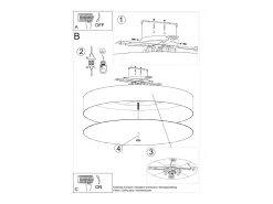 Sollux Lighting Plafón-Incasso Cilindrico Nero 100cm E27 Lámpara de empotrar cilíndrica Negra 100cm E27 Negro