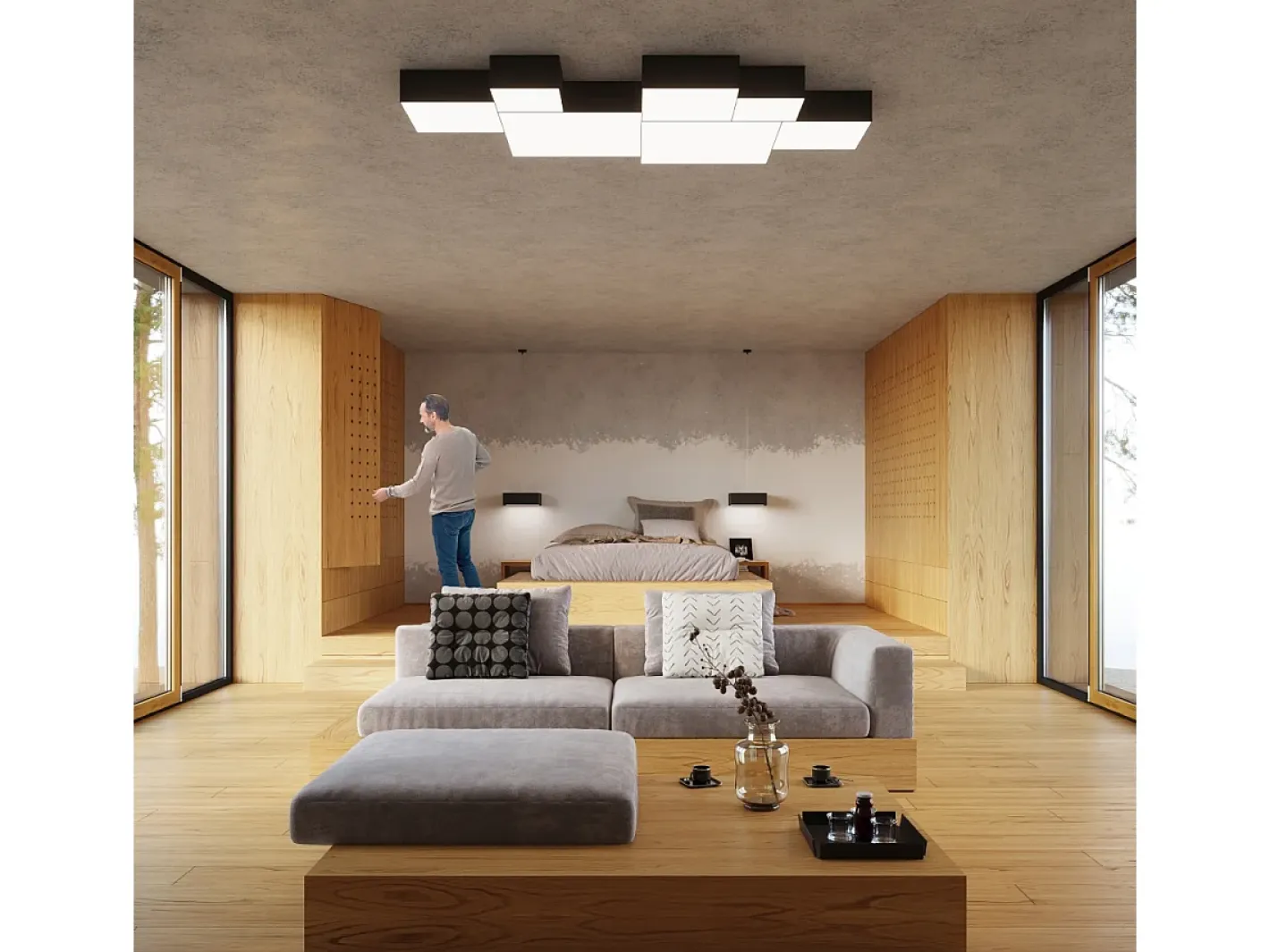 Sollux Lighting Incasso Nero 55cm E27 Lámpara de empotrar 55cm E27 Negro Clearance