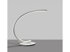 Lámpara De Mesa-Iole Lámpara de mesa LED regulable 12W luz cálida 3000K - satinado, diseño moderno, aluminio IP20 Blanco