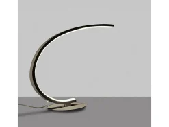 Lámpara De Mesa-Iole Lámpara de mesa LED regulable 12W luz cálida 3000K - Titanio, diseño moderno, aluminio IP20 Gris