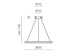 Lámpara Suspendida-Iole S1 Lámpara colgante LED 28W regulable - Lámpara de araña con aro moderno satinado, luz cálida 3000K, IP20 Blanco