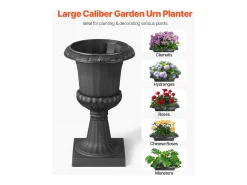 Jardiner Urna de Plástico SucceBuy, 40 x 67 cm, Maceta Clásica, Lote de 2, para Interior, Exterior, Boda, Fiestas, Eventos, Escenario, Entradas, Negro Best