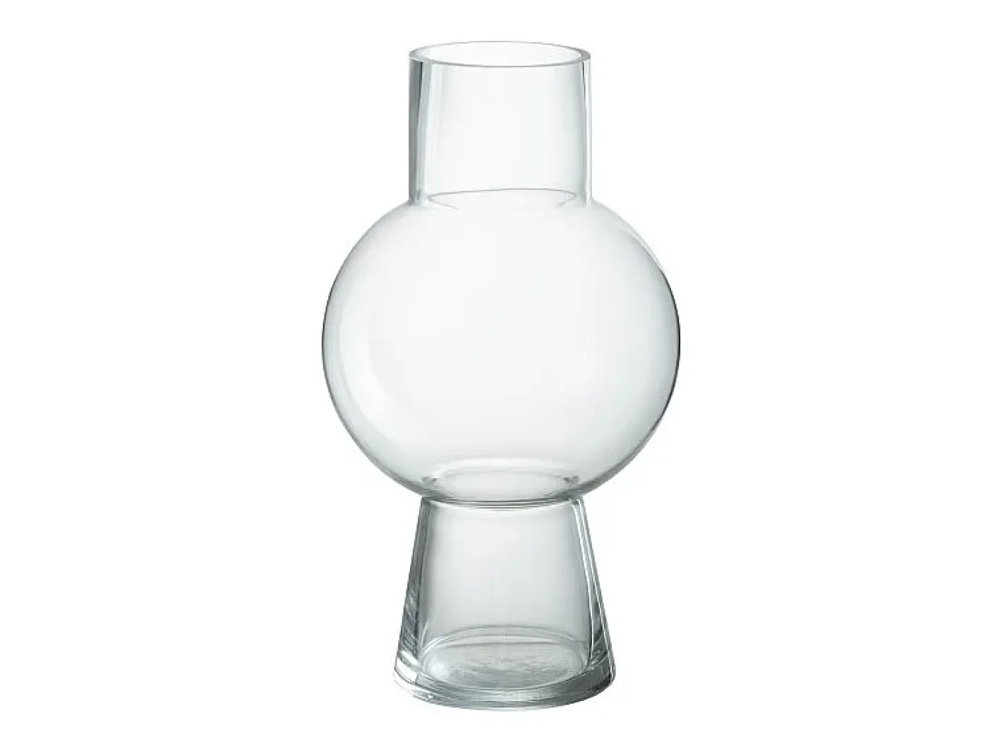 J-Line Jarrón-Jarrón bola de cristal 17,5x17,5x31 cm Transparente