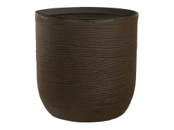 Jarrón cilíndrico de resina Raffaello Marrone de 35 x 34 cm para plantas de interior y exterior Marru00f3n chocolate New