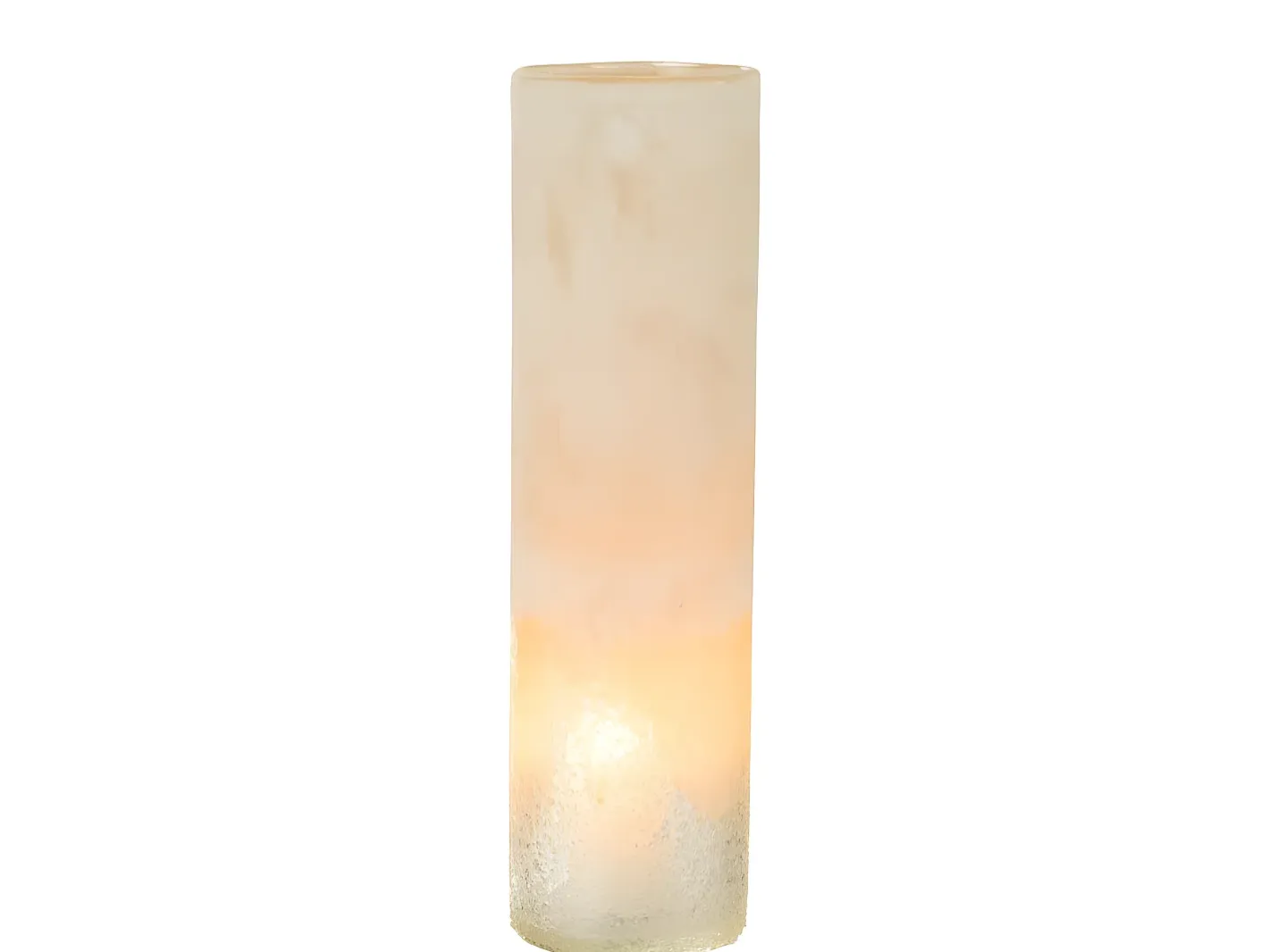 Online J-Line Jarrón cilíndrico de vidrio 11x11x41 cm Beige