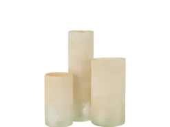 Online J-Line Jarrón cilíndrico de vidrio 11x11x41 cm Beige