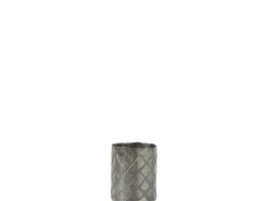 Clearance J-Line Jarrón cilíndrico de vidrio 13x13x15 cm Gris
