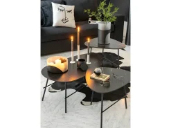 J-Line Jarrón circulo plano cristal transparente Alt. 13 cm Negro Clearance