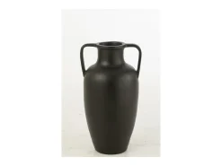 Online J-Line Jarrón de 2 asas en cerámica negra 47x47x66 cm Negro