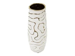 Jarrón-Jarrón de cerámica blanca 14,5x39,5 cm Blanco