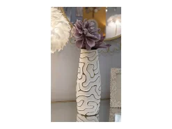 Jarrón-Jarrón de cerámica blanca 14,5x39,5 cm Blanco