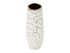 Jarrón-Jarrón de cerámica blanca 12x29,5 cm Blanco