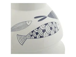 Sale Jarrón de cerámica con forma de pez 21x31 cm Blanco