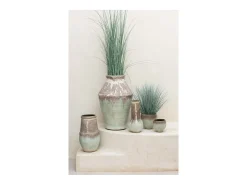 Best J-Line Jarrón de cerámica gris 25x25x47 cm Multicolor