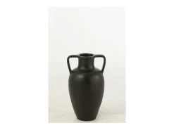 J-Line Jarrón de cerámica negra con 2 asas 30x30x48 cm Negro Hot